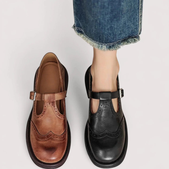 Maya  | Women's orthopaedic leather Mary Jane shoes with T-strap