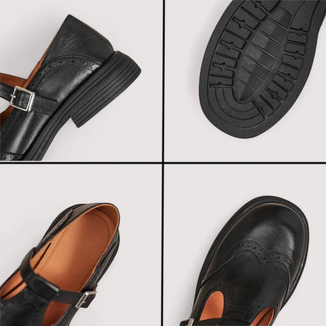Maya  | Women's orthopaedic leather Mary Jane shoes with T-strap