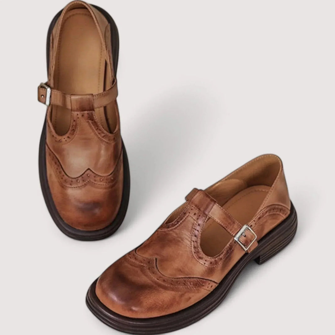 Maya  | Women's orthopaedic leather Mary Jane shoes with T-strap
