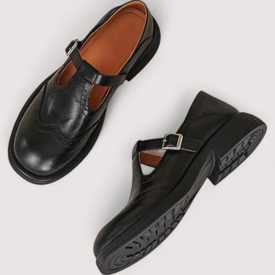 Maya  | Women's orthopaedic leather Mary Jane shoes with T-strap
