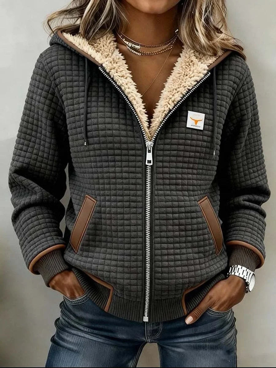Lilah | Women's Sherpa-Lined Quilted Jacket Full-Zip Hooded Fleece