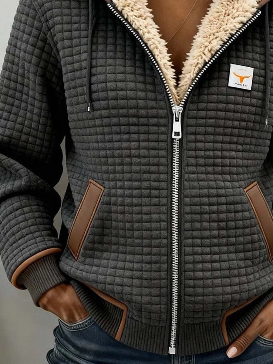 Lilah | Women's Sherpa-Lined Quilted Jacket Full-Zip Hooded Fleece