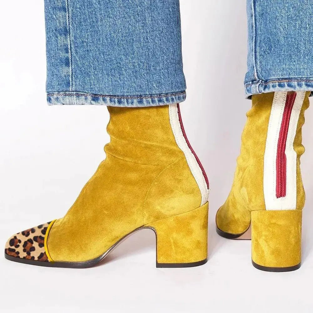 Daniela | Women's Square-Toe Block-Heel Ankle Boots