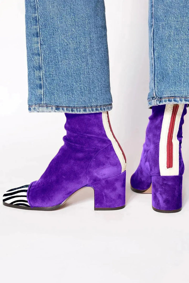 Daniela | Women's Square-Toe Block-Heel Ankle Boots