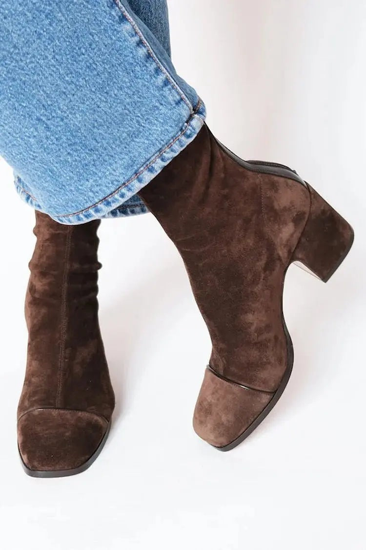 Daniela | Women's Square-Toe Block-Heel Ankle Boots