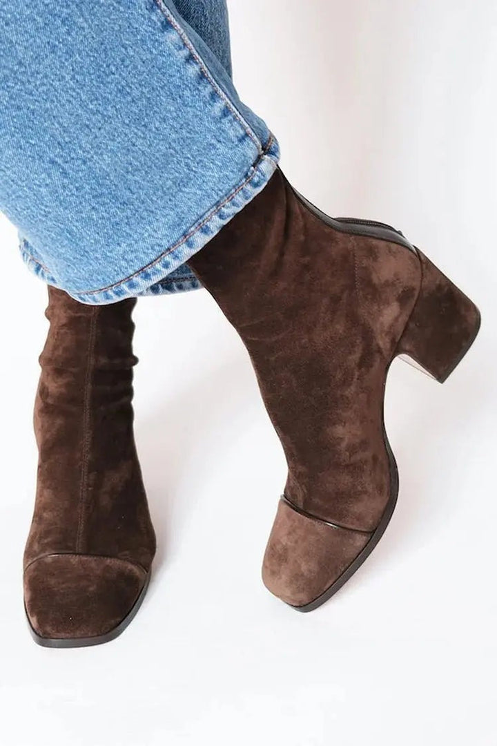 Daniela | Women's Square-Toe Block-Heel Ankle Boots