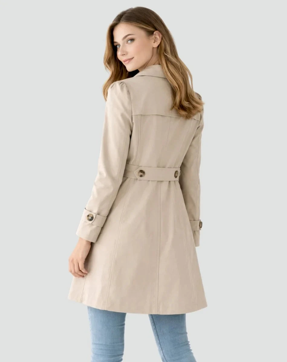 Bella | Women's Tailored Mid-Length Double-Breasted Trench Coat
