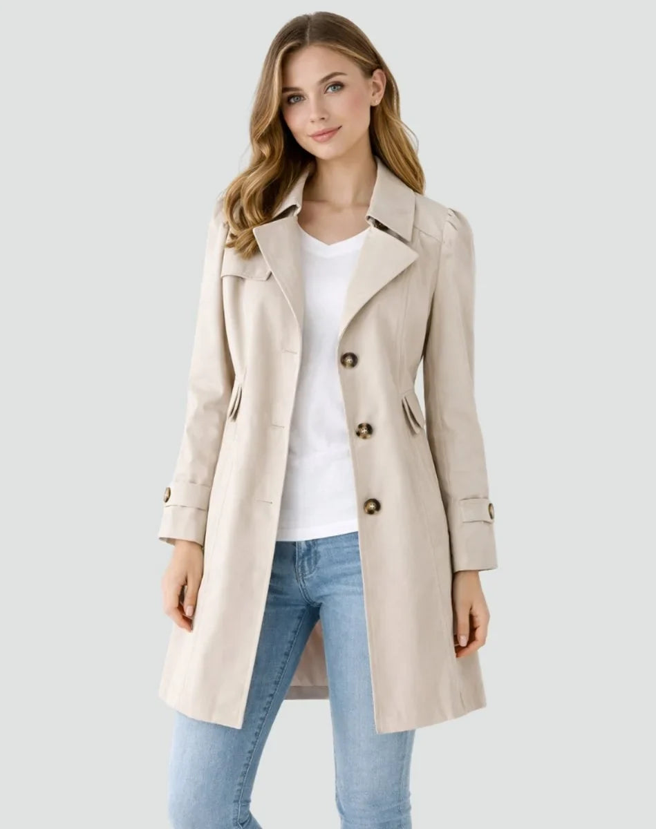 Bella | Women's Tailored Mid-Length Double-Breasted Trench Coat