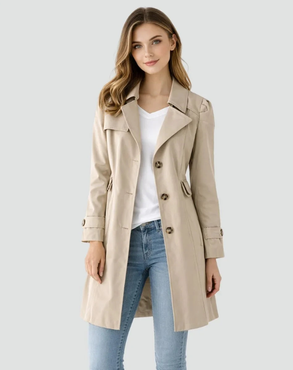 Bella | Women's Tailored Mid-Length Double-Breasted Trench Coat