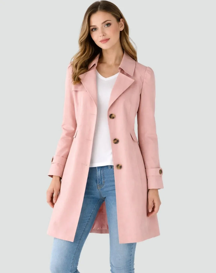 Bella | Women's Tailored Mid-Length Double-Breasted Trench Coat