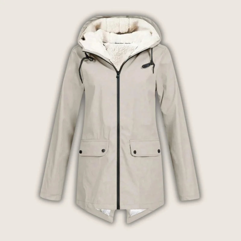Ariella | Women's waterproof hooded jacket with sherpa lining