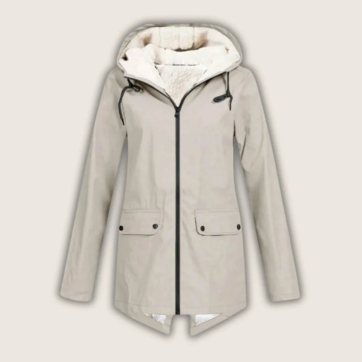 Ariella | Women's waterproof hooded jacket with sherpa lining