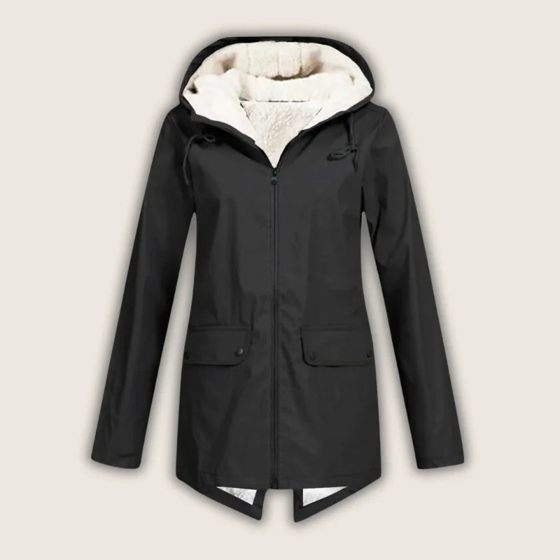 Ariella | Women's waterproof hooded jacket with sherpa lining