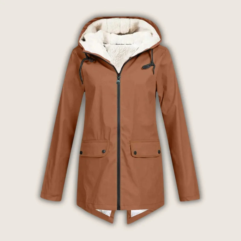 Ariella | Women's waterproof hooded jacket with sherpa lining