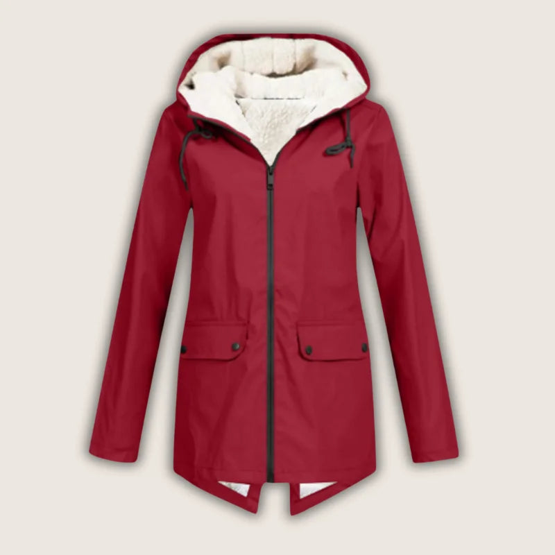 Ariella | Women's waterproof hooded jacket with sherpa lining
