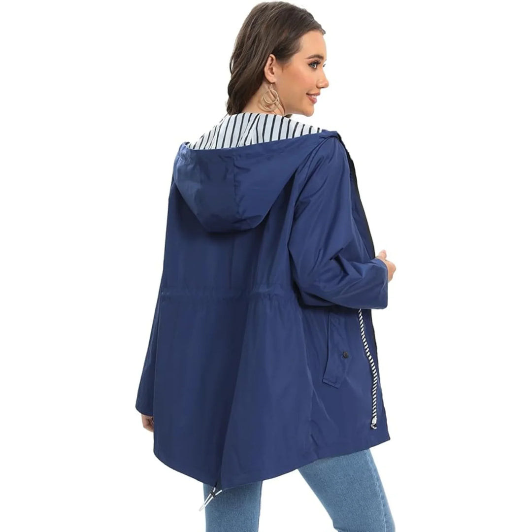 Ayleen | Women's waterproof hooded jacket with striped lining