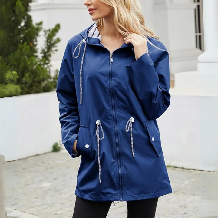 Ayleen | Women's waterproof hooded jacket with striped lining