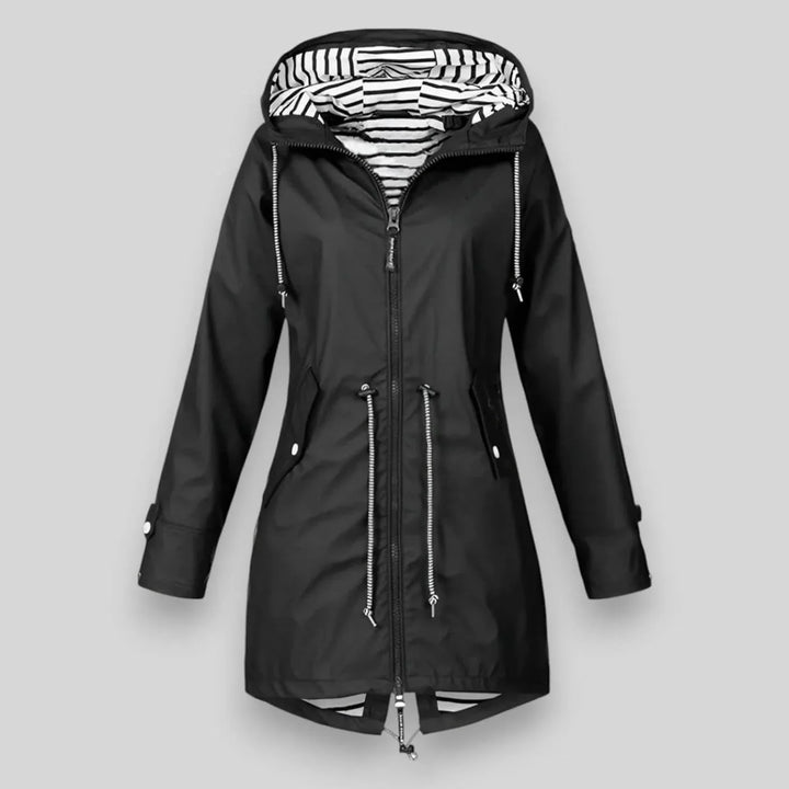 Ayleen | Women's waterproof hooded jacket with striped lining