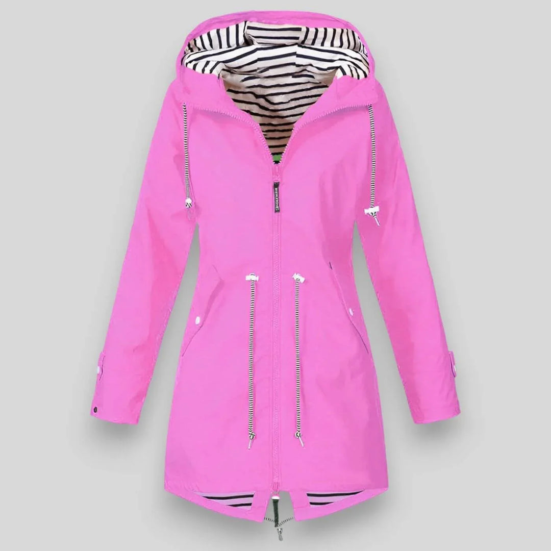 Ayleen | Women's waterproof hooded jacket with striped lining
