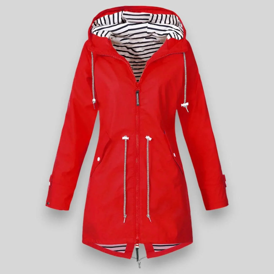 Ayleen | Women's waterproof hooded jacket with striped lining