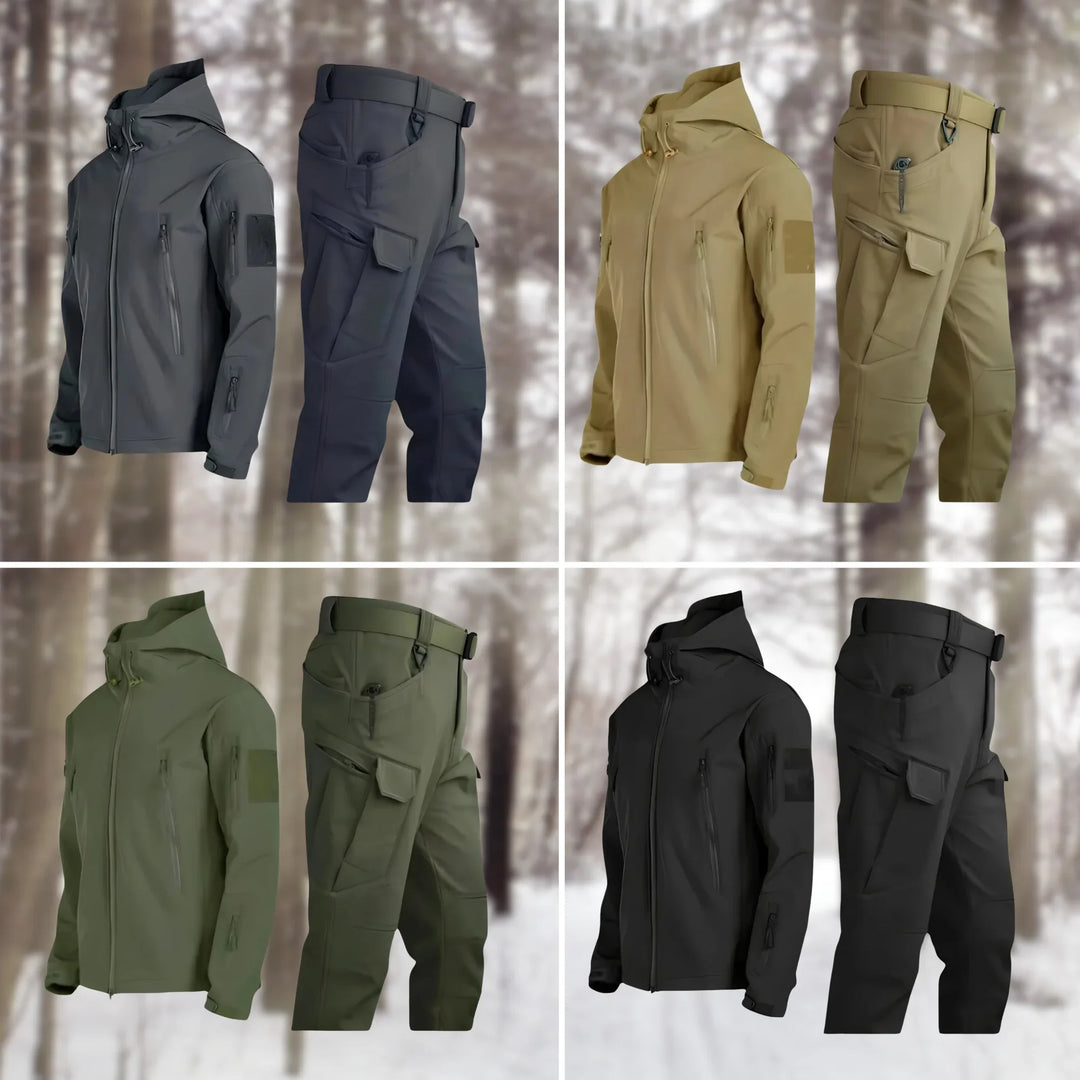 Layla | Women's waterproof outdoor tactical set with hooded jacket and cargo trousers