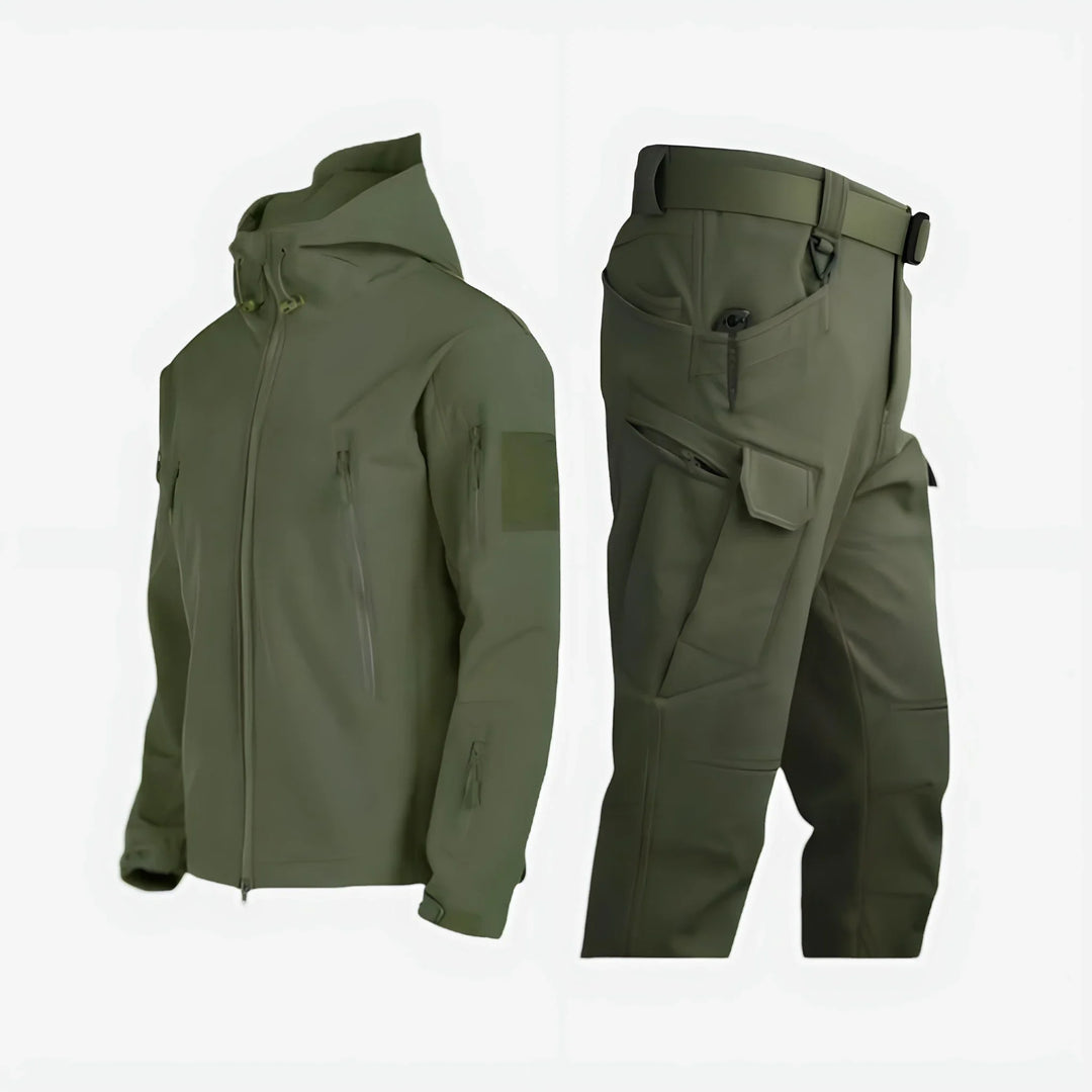 Layla | Women's waterproof outdoor tactical set with hooded jacket and cargo trousers