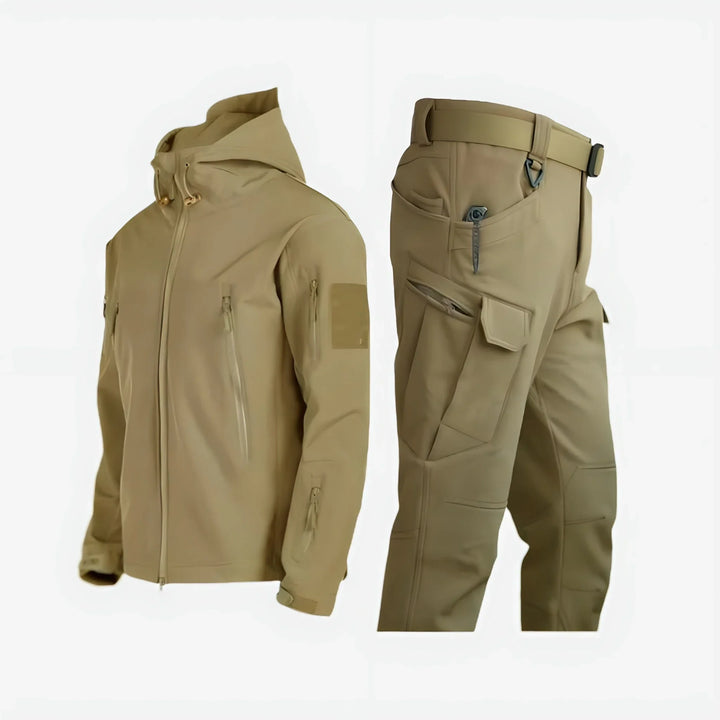Layla | Women's waterproof outdoor tactical set with hooded jacket and cargo trousers